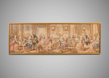 Старинный панорамный гобелен со сценами галантных празднеств код.&nbsp;RM4166029