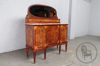 Антикварный комод из ореха с овальным зеркалом в стиле арт-деко код. BE3259383