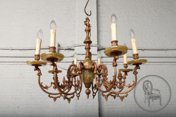 Старинная люстра из бронзы и оникса код. BE107577