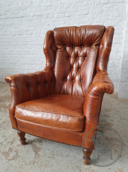 Старинное "ушастое" кресло в стиле Честерфилд код. BE107419