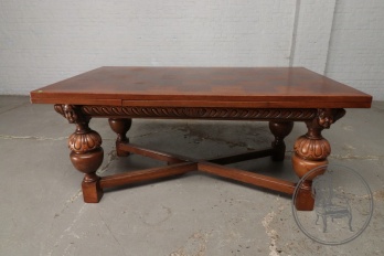 Антикварный стол из дуба с наборной столешницей код. BE42556