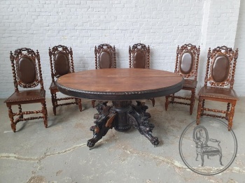 Антикварный набор для столовой в охотничьем стиле код. BE4097581