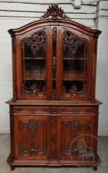 Антикварная витрина середины XIX века в льежском стиле код. BE107450