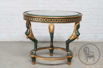 Старинный столик в стиле Ампир с ножками в виде женских фигур код. BE107665