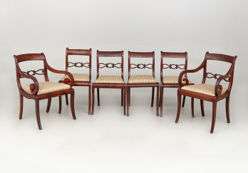 Старинный набор стульев (6 шт.) код. RM60625
