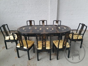 картинка Старинный столовый гарнитур с ручной росписью салоне старинных вещей "Шебби" являющийся официальным дистрибьютором в России и Беларуси