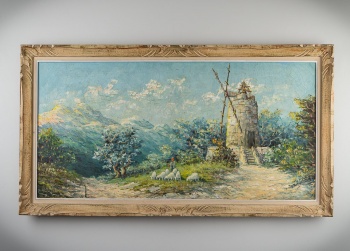 Старинная французская картина с овечками код. RM4165123