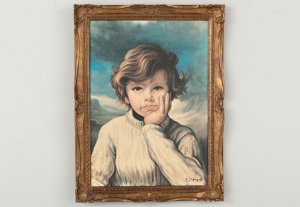 картинка Старинная картина, портрет мальчика салоне старинных вещей "Шебби" являющийся официальным дистрибьютором в России и Беларуси