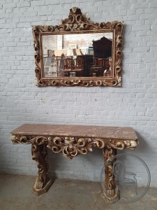 Комплект из настенного зеркала и напольной консоли с мраморной столешницей код.&nbsp;BE4165783