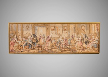 Старинный панорамный гобелен со сценами галантных празднеств код. RM4166029