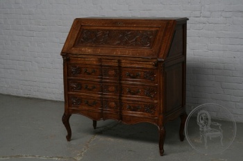 Антикварный резной секретер из дуба код. BE4097338