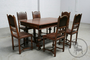 картинка Антикварный стол и стулья (6 шт.) салоне старинных вещей "Шебби" являющийся официальным дистрибьютором в России и Беларуси