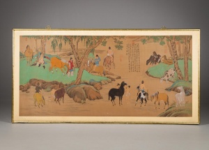 картинка Антикварная китайская картина - роспись на шелке салоне старинных вещей "Шебби" являющийся официальным дистрибьютором в России и Беларуси