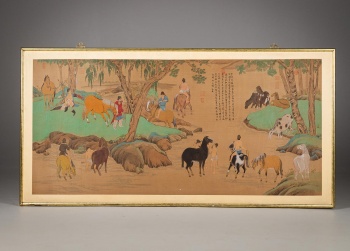 Антикварная китайская картина - роспись на шелке код. RM4165096