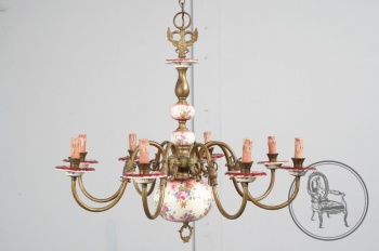 Старинная фарфоровая люстра в фламандском стиле код. BE4096948