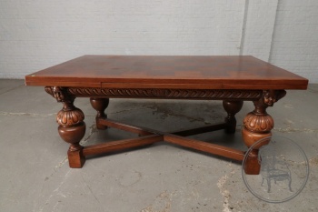 Антикварный стол из дуба с наборной столешницей код. BE42556