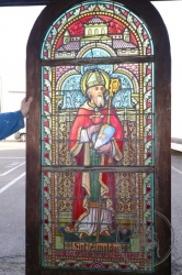 Антикварное витражное панно в готическом стиле код. BE4143795