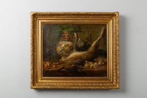 картинка Антикварный натюрморт с зайцем салоне старинных вещей "Шебби" являющийся официальным дистрибьютором в России и Беларуси