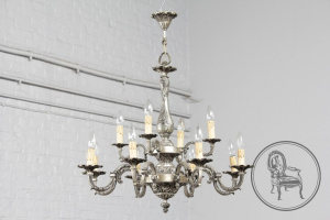картинка Антикварная бронзовая люстра салоне старинных вещей "Шебби" являющийся официальным дистрибьютором в России и Беларуси