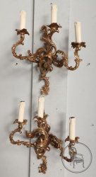 Антикварные бронзовые канделябры (2 шт.) в стиле рококо код. BE107120