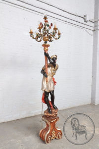 картинка Старинный итальянский торшер в виде мавра салоне старинных вещей "Шебби" являющийся официальным дистрибьютором в России и Беларуси