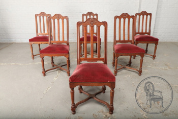 Антикварный набор стульев из дуба в рокайльном стиле код. BE58795