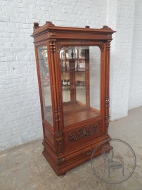 Антикварная французская ореховая витрина код. BE4161608