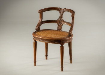 Антикварное кресло из ореха с ротанговым сиденьем код.&nbsp;RM4158794