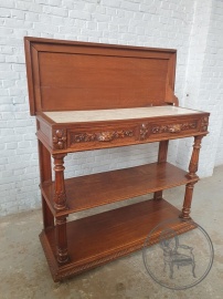 Антикварны дубовый комод с откидной крышкой и поверхностью из мрамора код.&nbsp;BE4165531