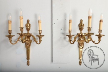 Антикварные бронзовые бра (2 шт.) код. BE4097127