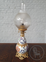 Антикварная французская фарфоровая керосиновая лампа код. BE107060