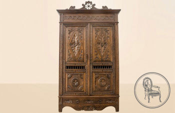 Антикварный книжный шкаф код. VS0934