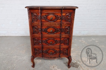 Антикварный ореховый комод с четырьмя выдвижными ящиками код. BE4165197