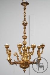 Антикварная бронзовая люстра с мифологическими фигурами код. BE4165624