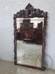 Антикварное дубовое зеркало с резной короной код. BE4165182