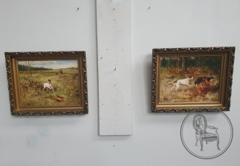 Пара антикварных картин в охотничьем стиле код. BE4097724