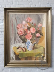 Старинная картина с изображением букета роз код. BE4131583