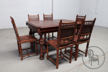 Антикварный стол и стулья (6 шт.) код. BE44510