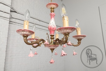 Старинная люстра с фарфоровыми розами код. BE4096742