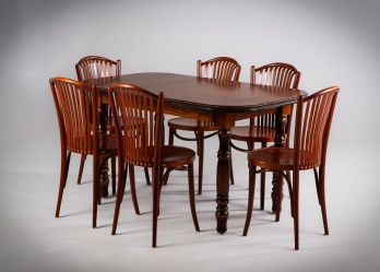 Антикварный комплект мебели для столовой: стол и стулья (6 шт.) код. RM4165401