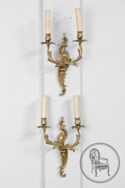 Антикварные бра (2 шт.) из бронзы на два рожка в стиле модерн код. BE107393