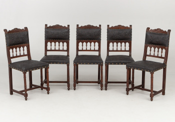 Антикварный набор стульев (5 шт.) код. RM64091