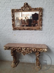 Комплект из настенного зеркала и напольной консоли с мраморной столешницей код. BE4165783