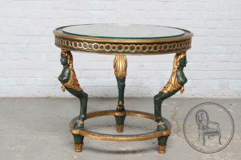 Старинный столик в стиле Ампир с ножками в виде женских фигур код. BE107665