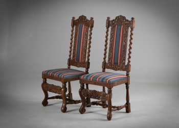 Антикварные дубовые стулья (2 шт.) с резным каркасом код.&nbsp;RM4165641