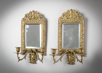 Антикварные бронзовые подсвечники (2 шт.) с зеркалом код.&nbsp;RM4145155