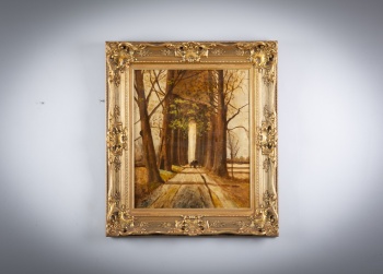 Старинный пейзаж с изображением лесной аллеи код.&nbsp;RM4165729