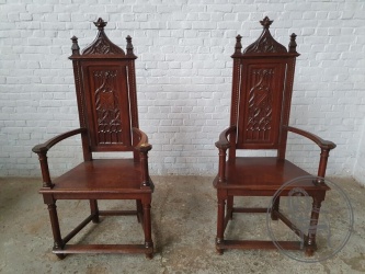 Антикварные дубовые кресла (пара) код. BE4097396