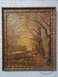 Антикварная картина "Осенний пейзаж" код. BE4112903