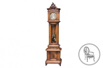 Антикварные напольные часы из ореха с вензельной резьбой код. VS4096885